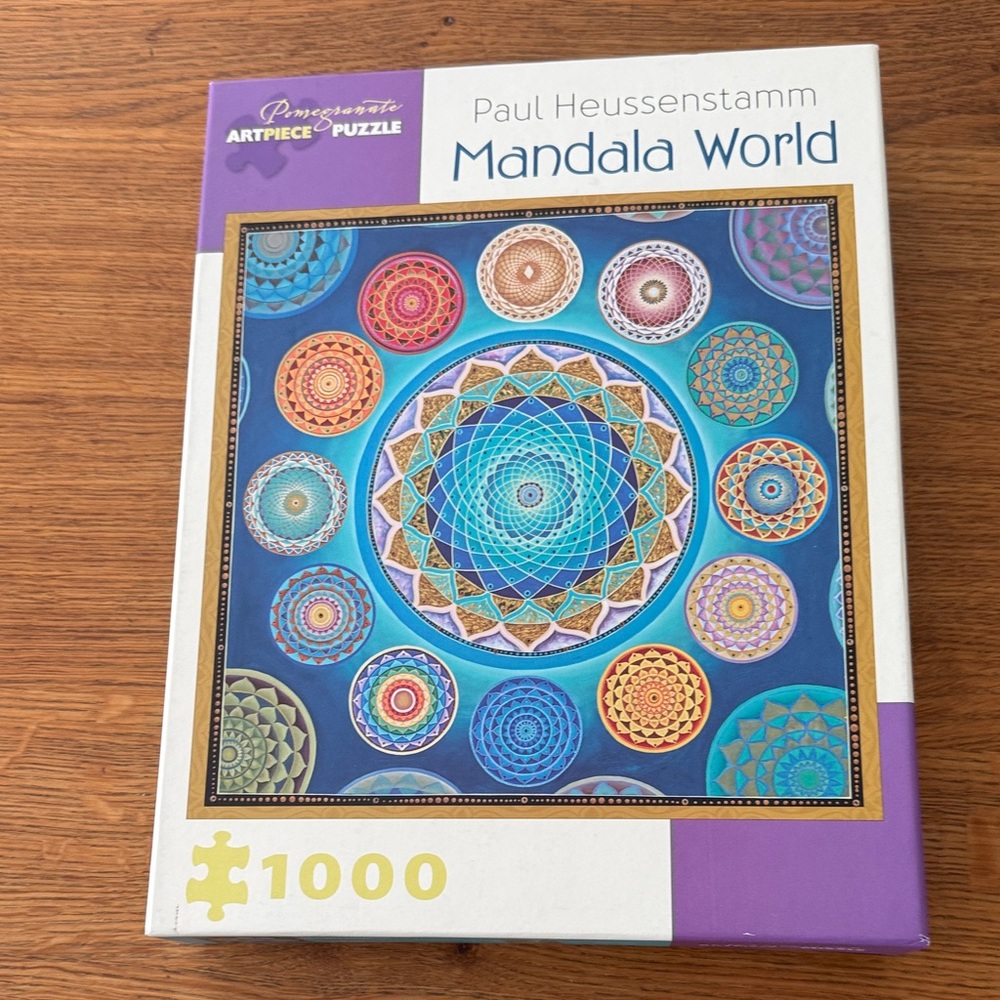 Mandala World Puzzle - Blue and Multicolor